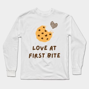 Cuter Love At First Bite Cookie T-Shirt Design Long Sleeve T-Shirt